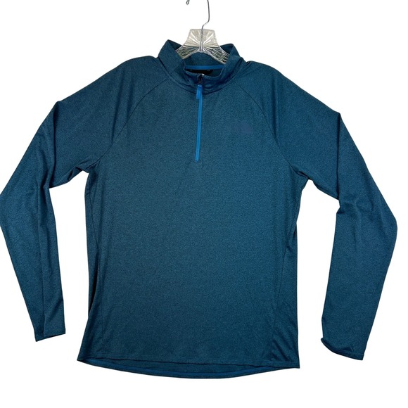 The North Face Pullover Mens Medium Quarter Zip Performance Shirt Blue Outdoor - Picture 1 of 10